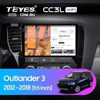 Штатная магнитола Teyes CC3L WiFi 2/32 Mitsubishi Outlander 3 GF0W GG0W (2012-2018) Тип-B