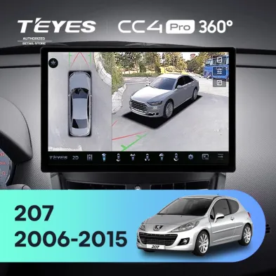 Штатная магнитола Teyes CC4 Pro 360 12/256 Peugeot 207 (2006-2015) (11")