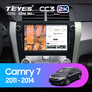 Штатная магнитола Teyes CC3 2K 4/64 Toyota Camry 7 XV 50 55 (2011-2014) F3 с кнопками