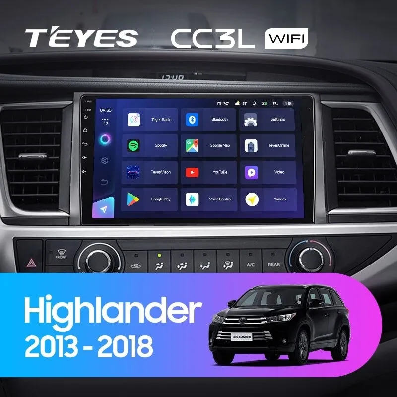 Штатная магнитола Teyes CC3L WiFi 2/32 Toyota Highlander 3 XU50 (2013-2018)