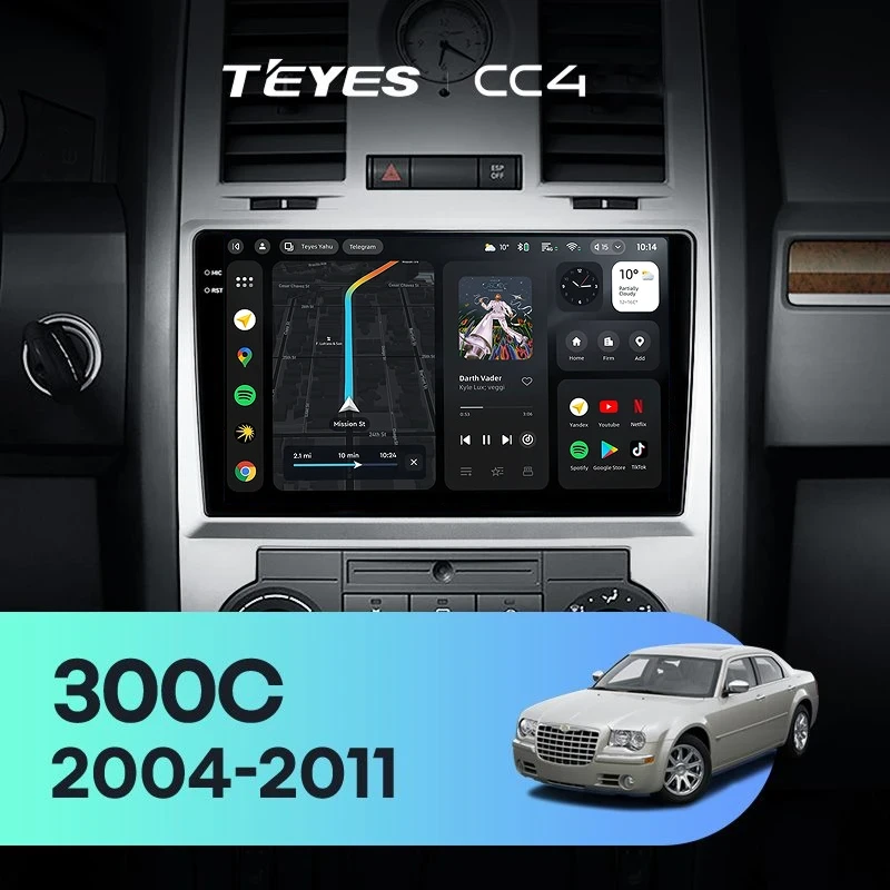 Штатная магнитола Teyes CC4 8/128 Chrysler 300C 1 (2004-2011)