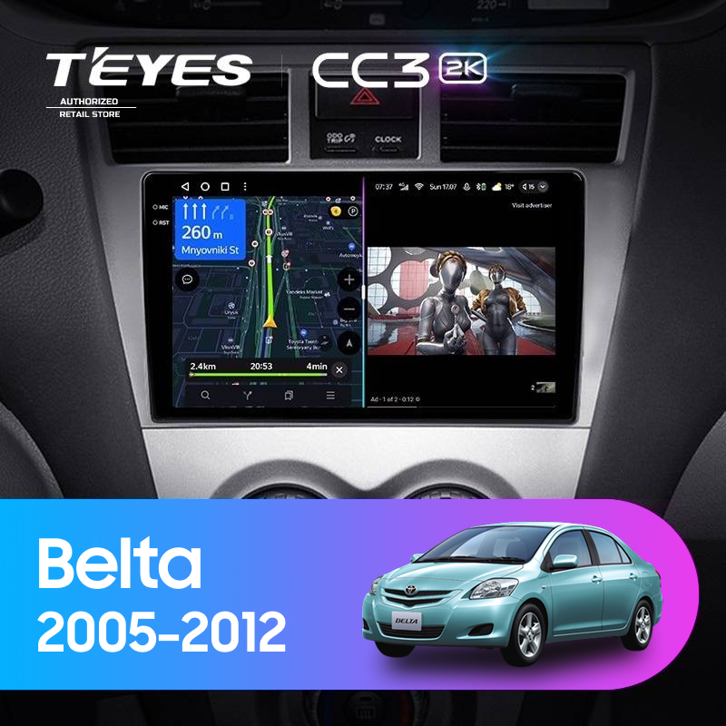 Штатная магнитола Teyes CC3 2K 4/32 Toyota Belta (2005-2012)