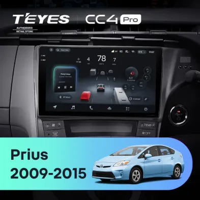 Штатная магнитола Teyes CC4 Pro 12/256 Toyota Prius 3 XW30 (2009-2015) F2 правый руль