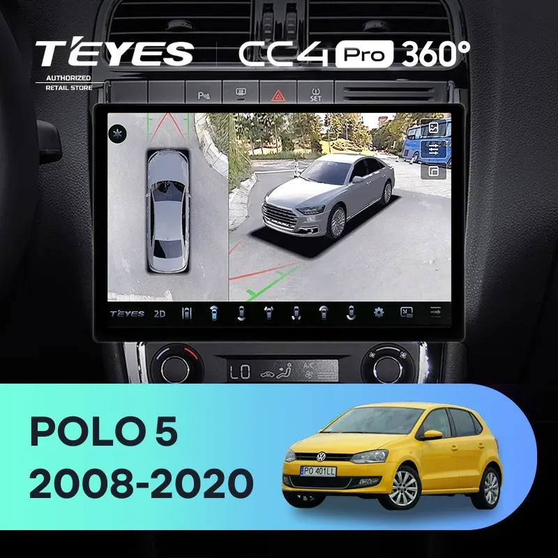 Штатная магнитола Teyes CC4 Pro 360 12/256 Volkswagen Polo 5 (2008-2020) (11")