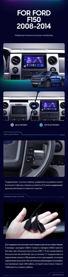 Штатная магнитола Teyes CC3 4/32 Ford F150 P415 Raptor (2008-2014) F2