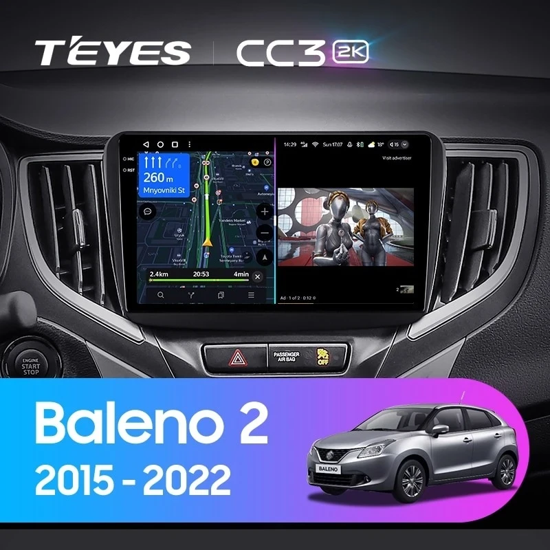 Штатная магнитола Teyes CC3 2K 360 6/128 Suzuki Baleno 2 (2015-2022)