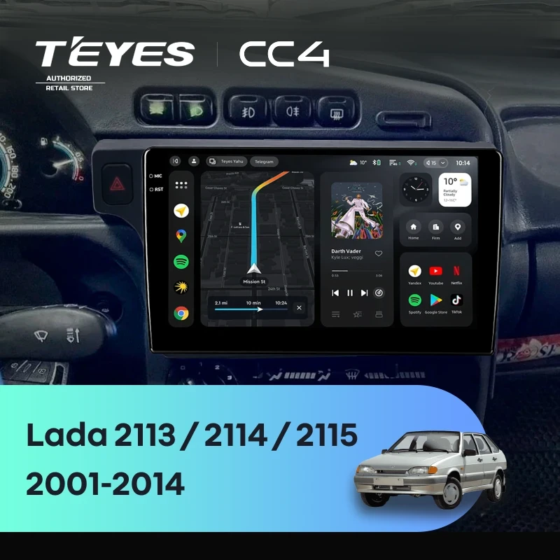 Штатная магнитола Teyes CC4 8/128 Lada 2113 (2001-2014) F1