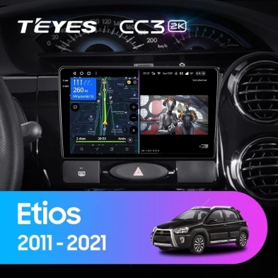 Штатная магнитола Teyes CC3 2K 6/128 Toyota Etios (2011-2021)