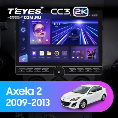 Штатная магнитола Teyes CC3 2K 6/128 Mazda Axela 2 (2009-2013) (13" с кнопками)