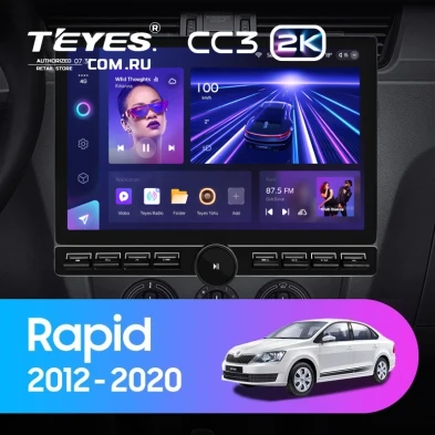 Штатная магнитола Teyes CC3 2K 6/128 Skoda Rapid NH3 NH1 (2012-2020) (13" с кнопками)