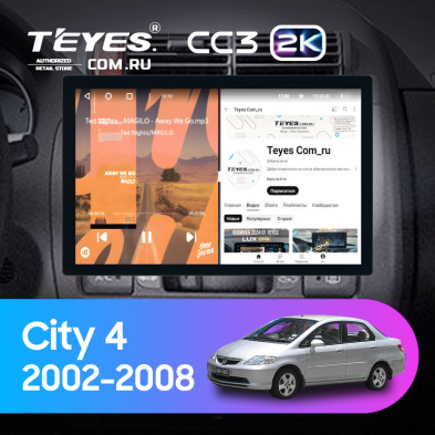 Штатная магнитола Teyes CC3 2K 6/128 Honda City 4 (2002-2008) (11&quot;)