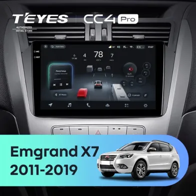 Штатная магнитола Teyes CC4 Pro 12/256 Geely Emgrand X7 1 GX7 EX7 (2011-2019)