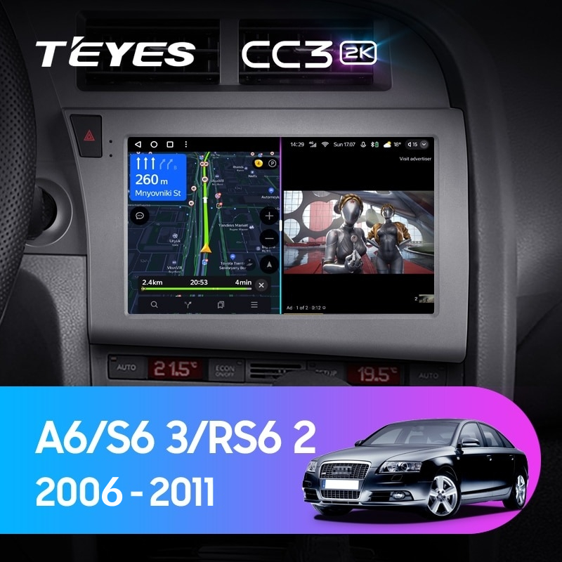 Штатная магнитола Teyes CC3 2K 4/64 Audi S6 3 (2006-2011)