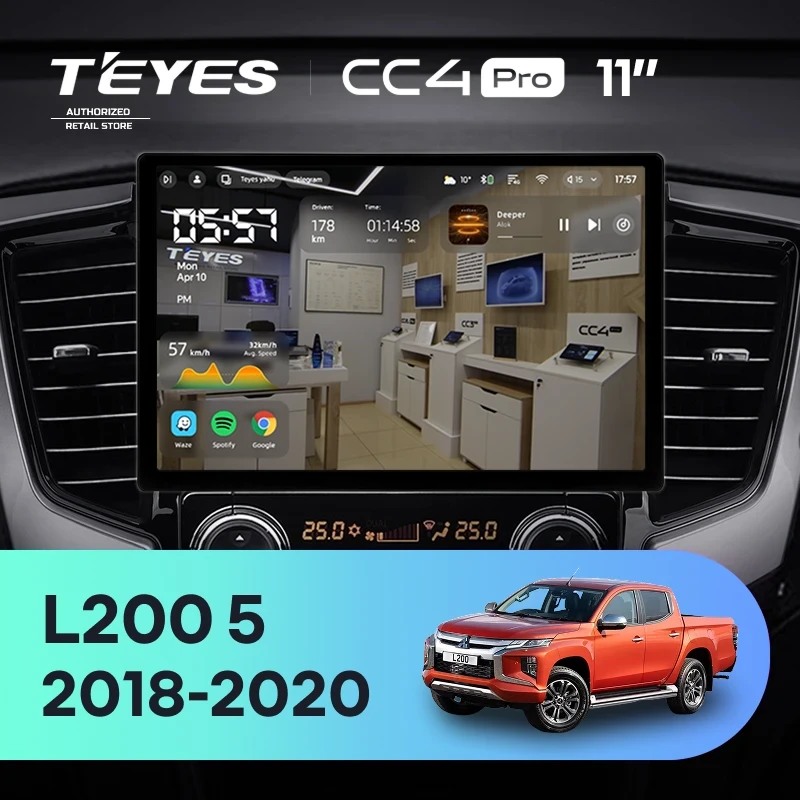 Штатная магнитола Teyes CC4 Pro 12/256 Mitsubishi L200 5 (2018-2020) F2 (11")