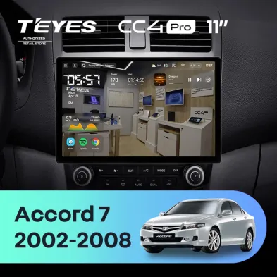 Штатная магнитола Teyes CC4 Pro 12/256 Honda Accord 7 (2002-2008) F2 (11")