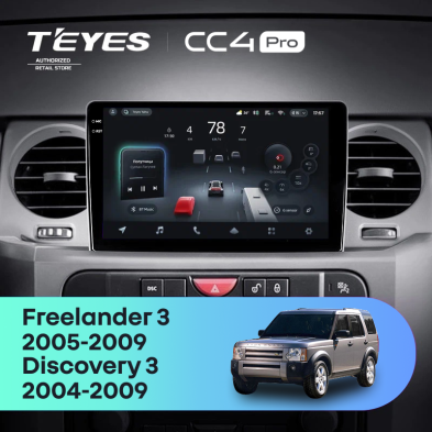 Штатная магнитола Teyes CC4 Pro 8/128 Land Rover Freelander 3 (2005-2009)