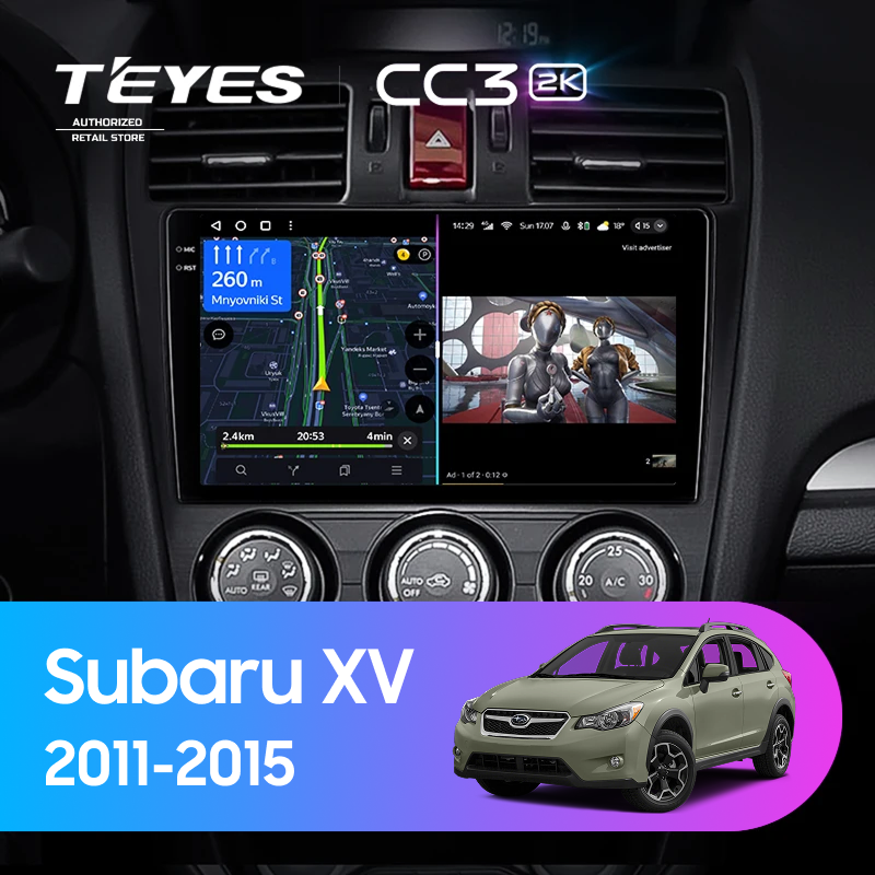 Штатная магнитола Teyes CC3 2K 4/64 Subaru XV (2011-2015) Тип-A