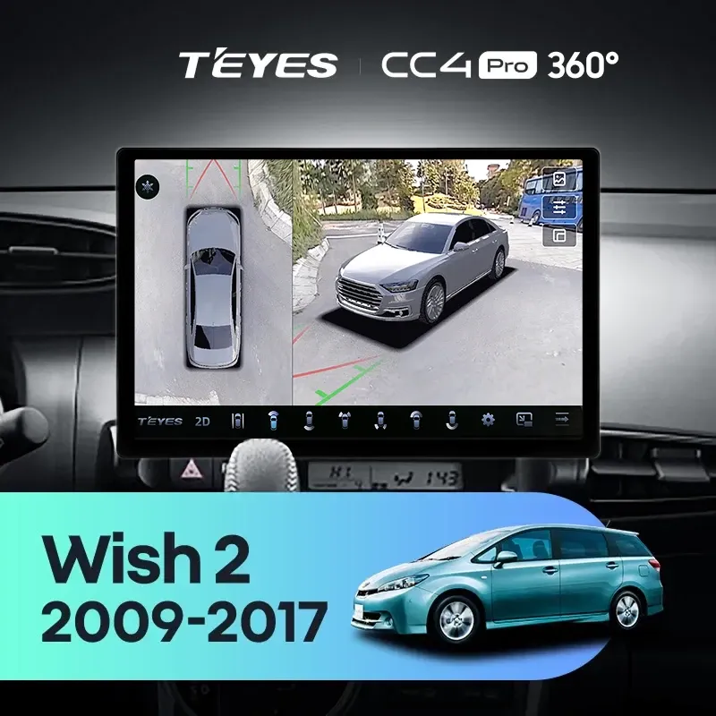Штатная магнитола Teyes CC4 Pro 360 12/256 Toyota Wish 2 XE20 (2009-2017) (13")