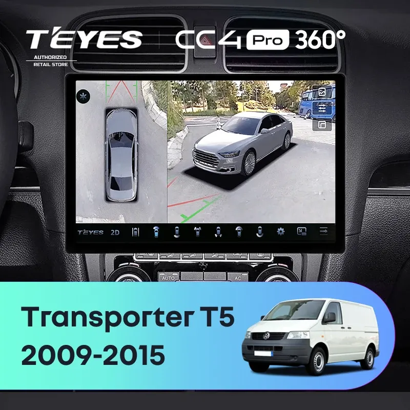 Штатная магнитола Teyes CC4 Pro 360 12/256 Volkswagen Transporter (T5) (2009-2015) (13")