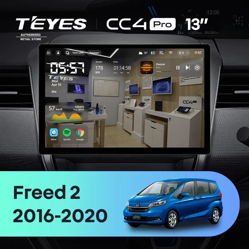 Штатная магнитола Teyes CC4 Pro 12/256 Honda Freed 2 (2016-2020) (13")