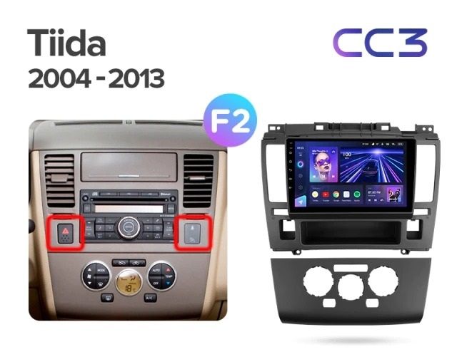 Штатная магнитола Teyes CC3 4/32 Nissan Tiida C11 (2004-2013) F2