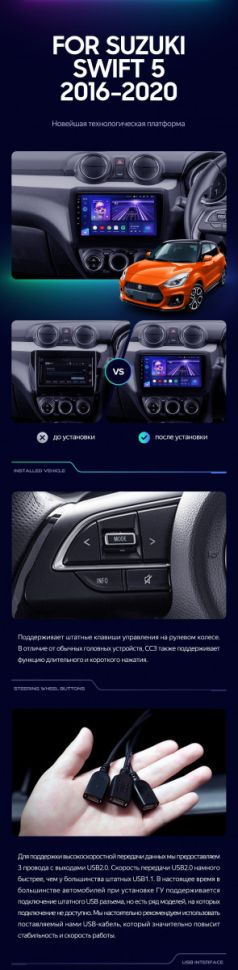 Штатная магнитола Teyes CC3 4/32 Suzuki Swift 5 (2016-2020)