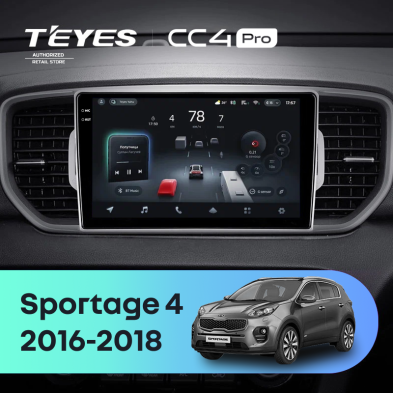 Штатная магнитола Teyes CC4 Pro 12/256 Kia Sportage 4 QL (2016-2018) Тип-A