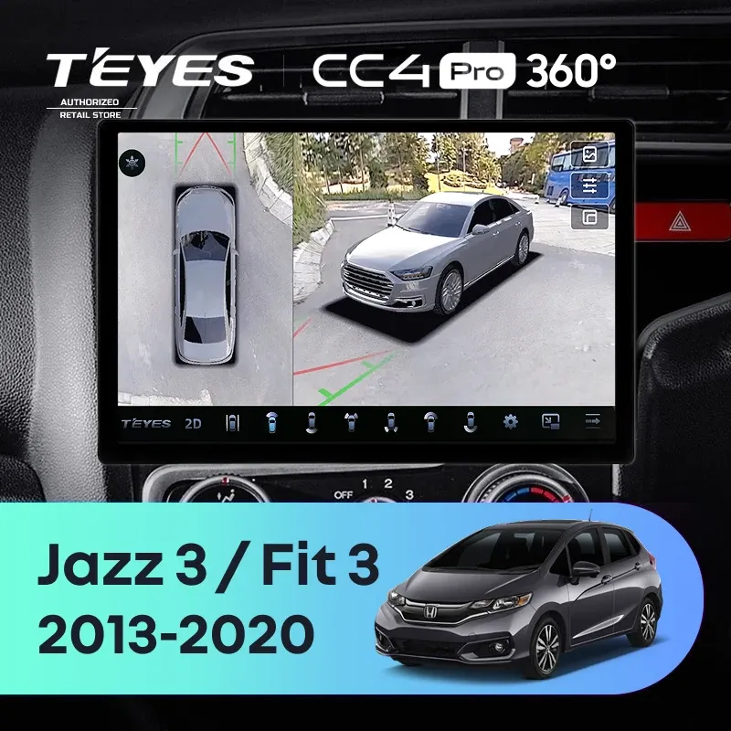 Штатная магнитола Teyes CC4 Pro 12/256 Honda Jazz 3 (2015-2020) Тип-A Правый руль (13")