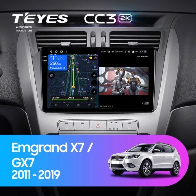 Штатная магнитола Teyes CC3 2K 4/32 Geely Emgrand X7 1 GX7 EX7 (2011-2019)