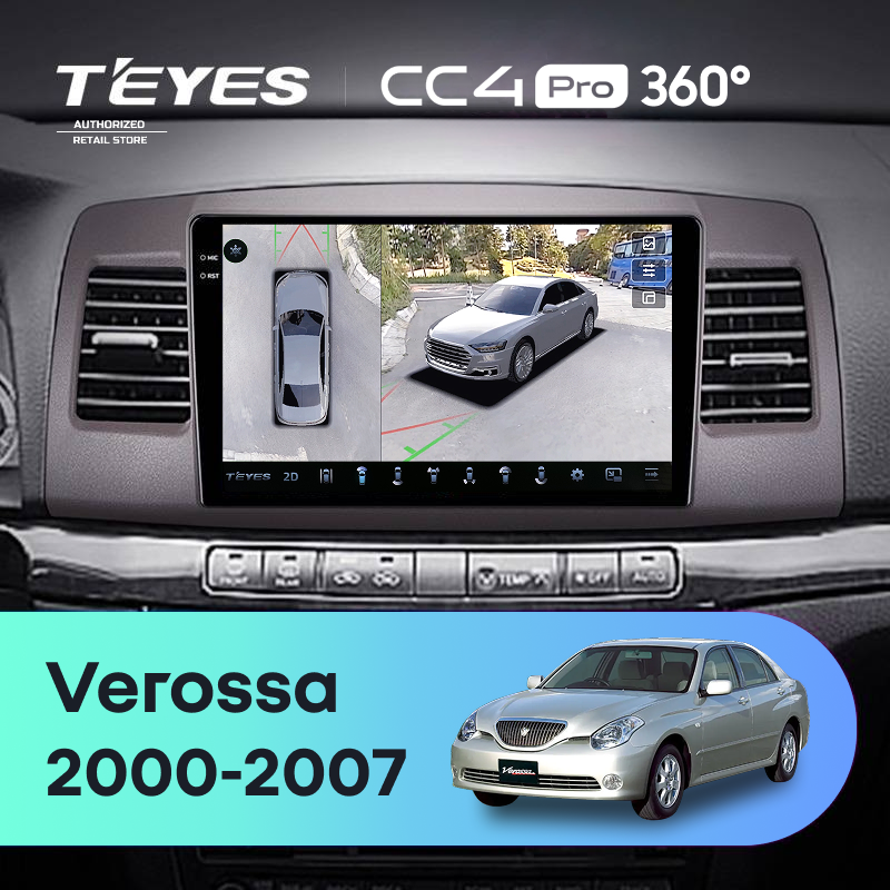 Штатная магнитола Teyes CC4 Pro 360 8/128 Toyota Verossa (2000-2007) F2