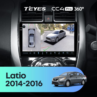 Штатная магнитола Teyes CC4 Pro 360 12/256 Nissan Latio N17 (2014-2016) Правый руль