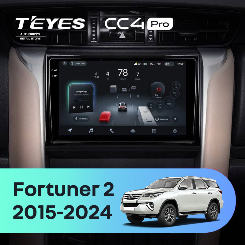 Штатная магнитола Teyes CC4 Pro 8/128 Toyota Fortuner 2 (2015-2024)