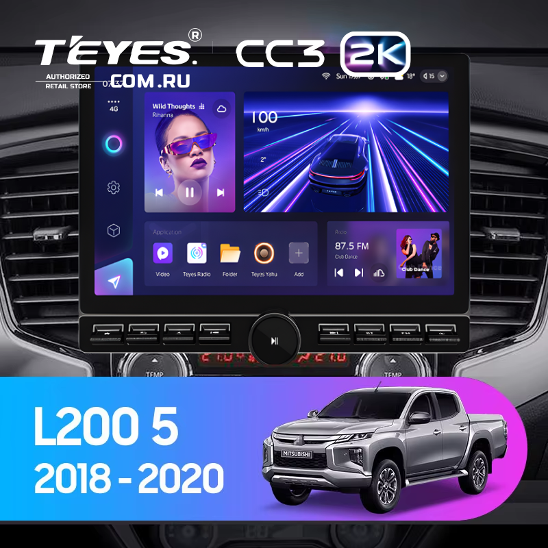 Штатная магнитола Teyes CC3 2K 6/128 Mitsubishi L200 5 (2018-2020) F1 (13" с кнопками)