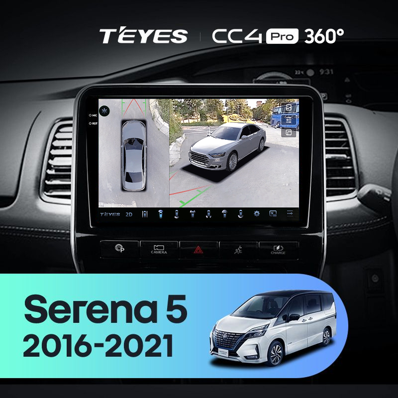 Штатная магнитола Teyes CC4 Pro 360 12/256 Nissan Serena 5 V C27 (2016-2021) F1 правый руль