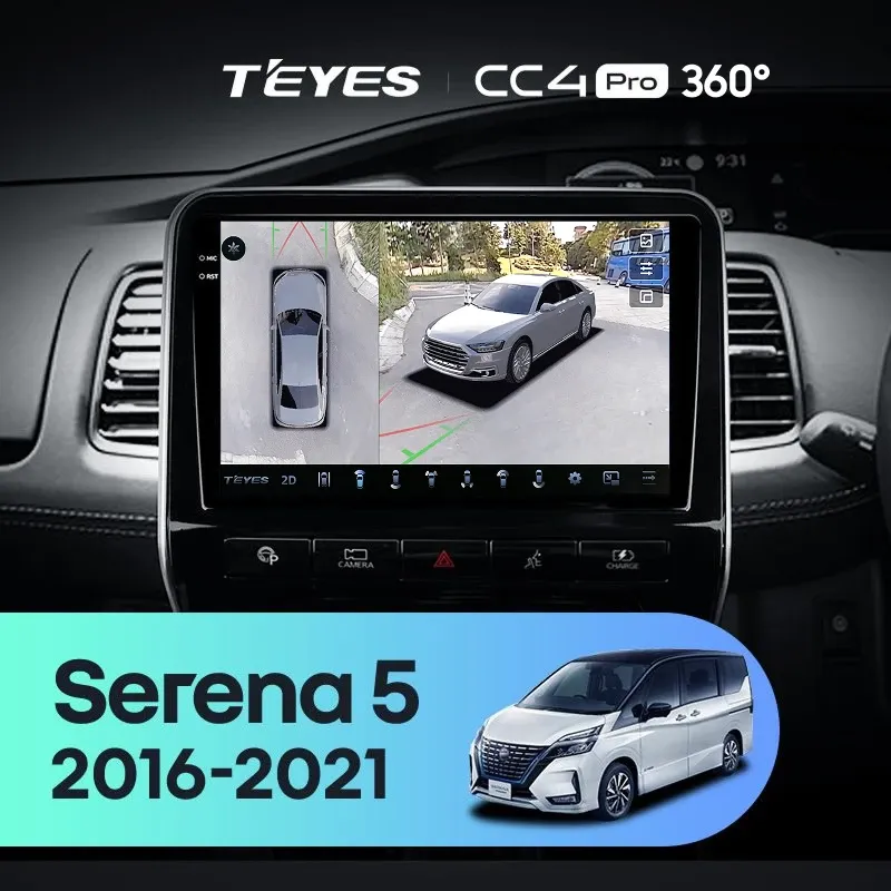 Штатная магнитола Teyes CC4 Pro 360 12/256 Nissan Serena 5 V C27 (2016-2021) F1 правый руль