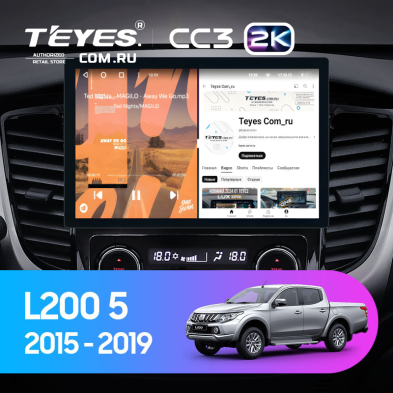 Штатная магнитола Teyes CC3 2K 4/64 Mitsubishi L200 5 (2015-2019) кондиционер F1 (11")