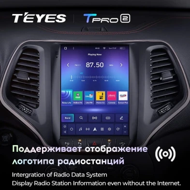 Штатная магнитола Tesla style Teyes TPRO 2 4/32 Jeep Cherokee 5 KL (2013-2018)