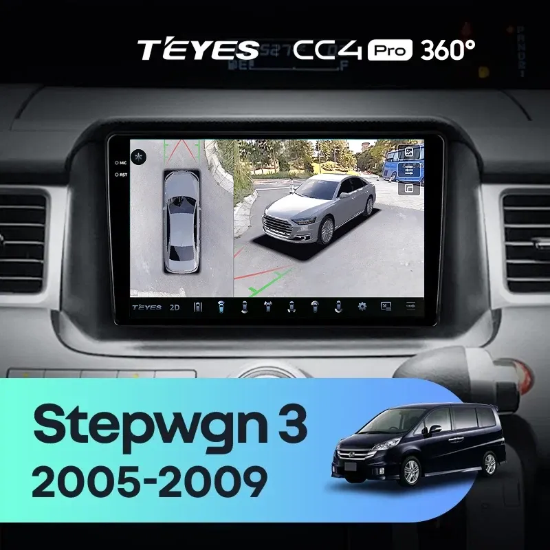 Штатная магнитола Teyes CC4 Pro 360 12/256 Honda Stepwgn 3 (2005-2009) Правый руль