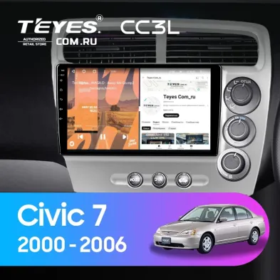 Штатная магнитола Teyes CC3L 4/32 Honda Civic 7 (2000-2006) F3 Правый руль