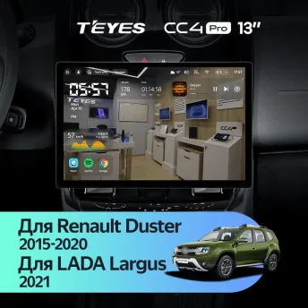 Штатная магнитола Teyes CC4 Pro 8/128 Renault Duster (2015-2020) F2 (13")
