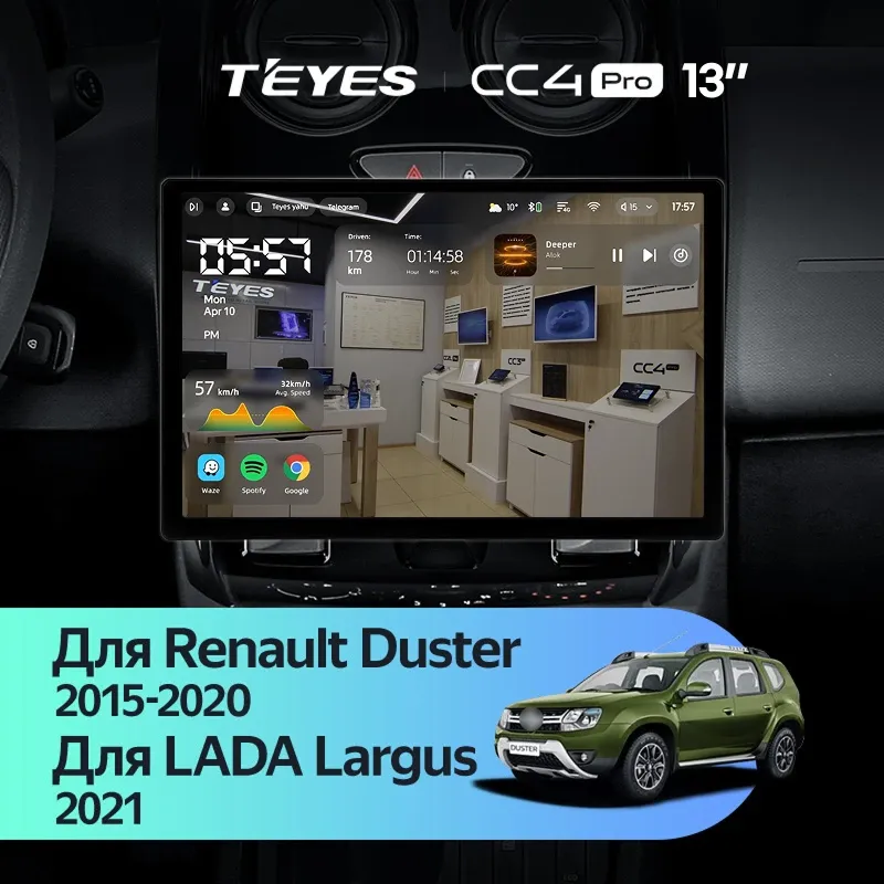 Штатная магнитола Teyes CC4 Pro 8/128 Renault Duster (2015-2020) F2 (13")