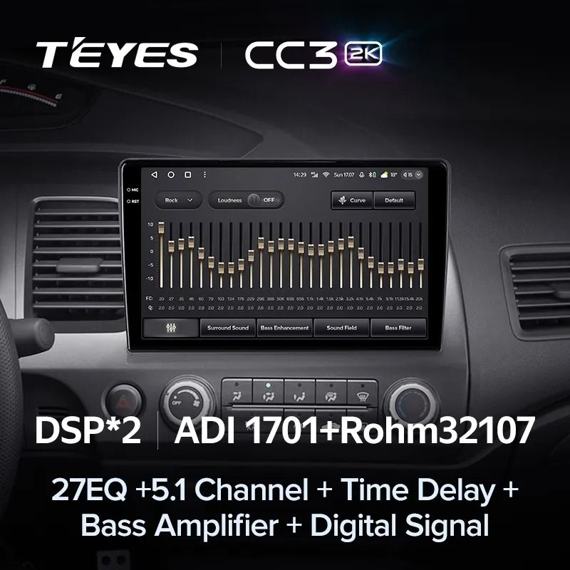 Штатная магнитола Teyes CC3 2K 6/128 Honda Civic 8 FK FN FD (2005-2012)