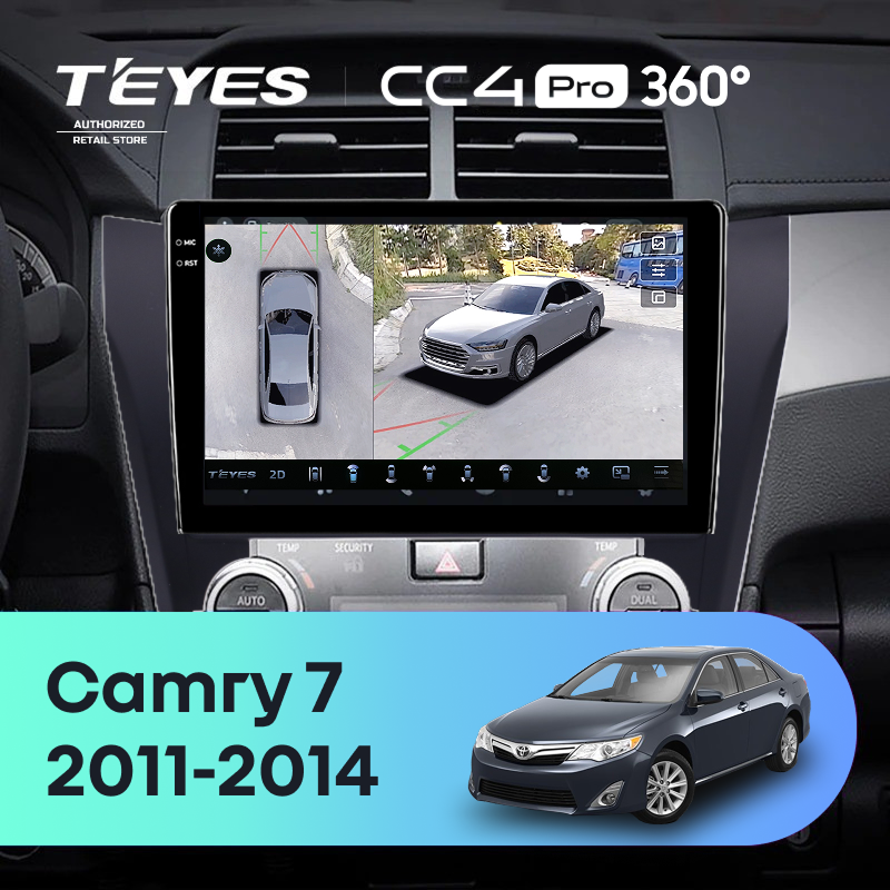 Штатная магнитола Teyes CC4 Pro 360 12/256 Toyota Camry 7 XV 50 55 (2011-2014) (черная) F2