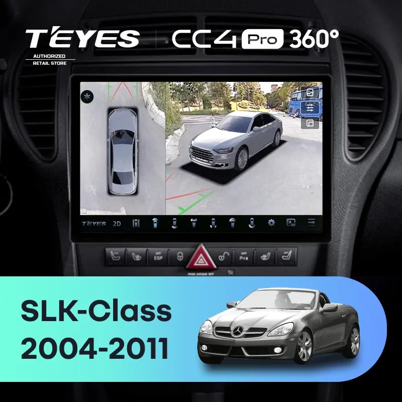 Штатная магнитола Teyes CC4 Pro 360 8/128 Mercedes-Benz SLK-Class R171 (2004-2011) (11")