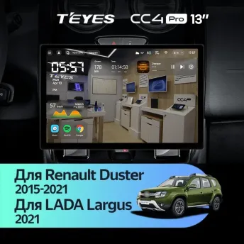 Штатная магнитола Teyes CC4 Pro 8/128 Renault Duster (2015-2021) F1 (13")