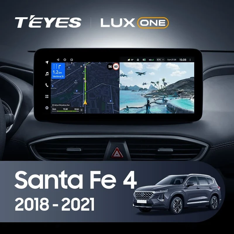Штатная магнитола Teyes LUX ONE 6/128 Hyundai Santa Fe 4 (2018-2021)