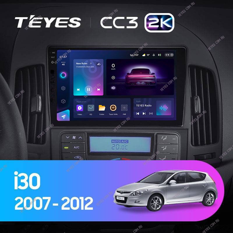 Штатная магнитола Teyes CC3 2K 4/64 Hyundai i30 1 FD (2007-2012) F1