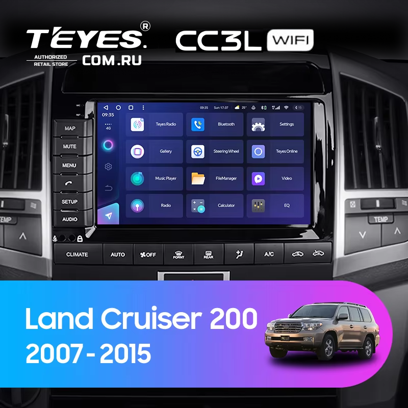 Штатная магнитола Teyes CC3L WiFi 2/32 Toyota Land Cruiser 11 200 (2007-2015) F2 Тип-C