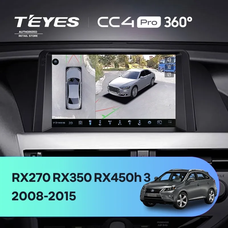 Штатная магнитола Teyes CC4 Pro 360 12/256 Lexus RX270 RX350 RX450h AL10 3 (2008-2015) Тип-B