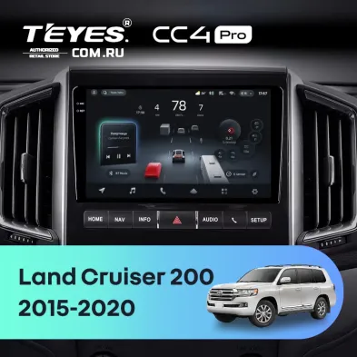 Штатная магнитола Teyes CC4 Pro 8/128 Toyota Land Cruiser 200 (2015-2020) F2